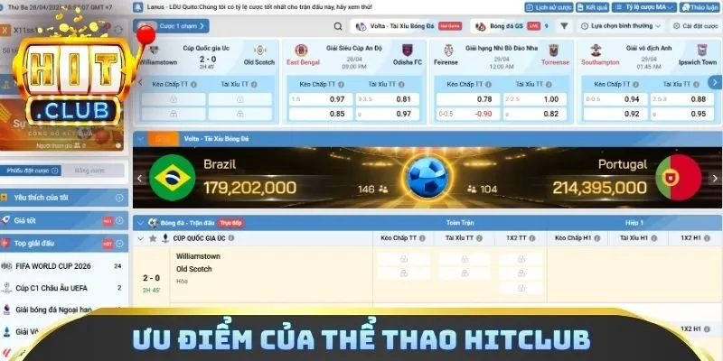 Ưu điểm của thể thao Hitclub